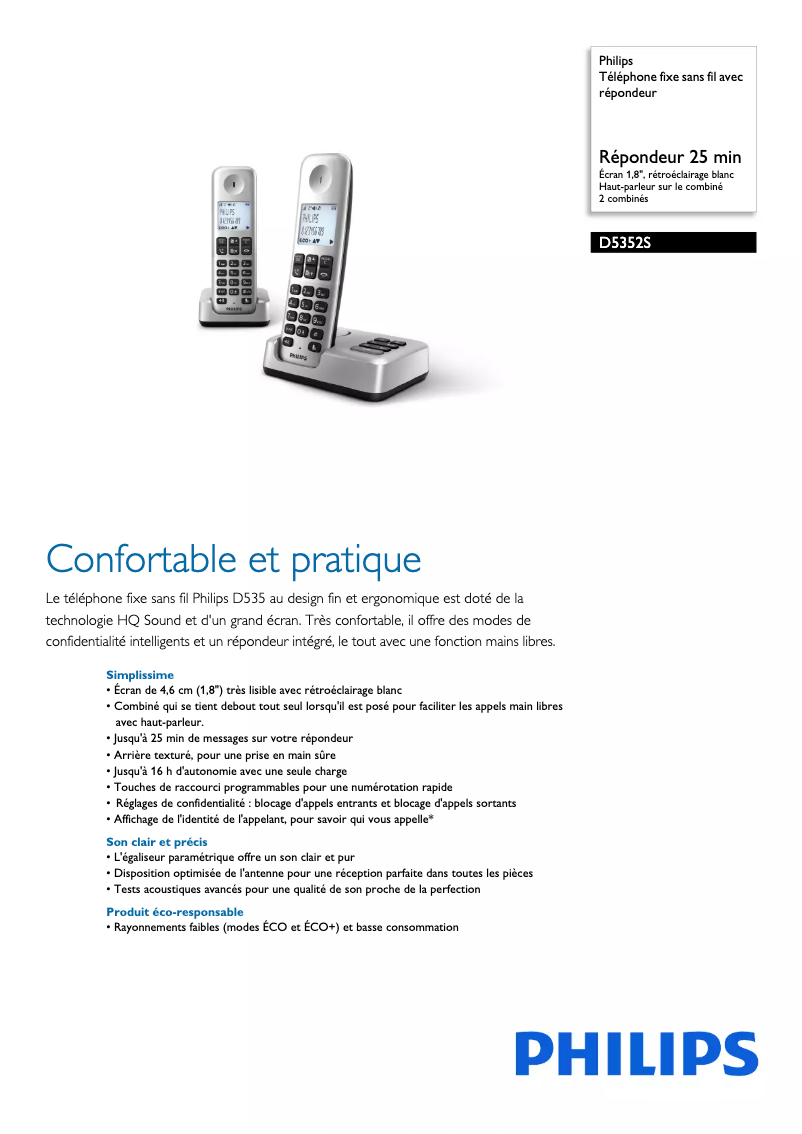 Imagen de la primera página del manual del dispositivo D5352S