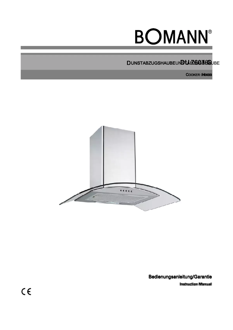 Page n°1 - Manuel utilisateur Bomann DU 7601 G