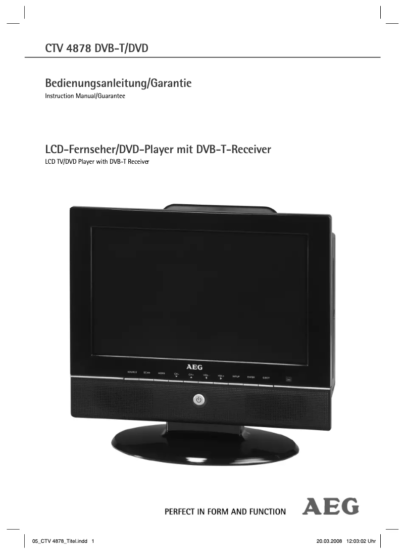 Page 1 de la notice Manuel utilisateur AEG CTV 4878