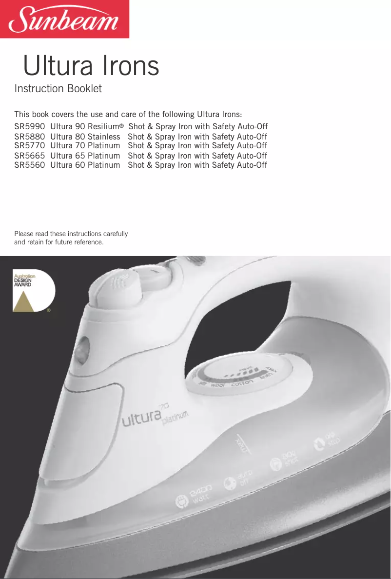 Image de la première page du manuel de l'appareil Ultura 65 Platinum SR5665