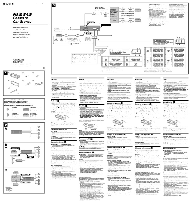 Image de la première page du manuel de l'appareil XR-CA370X
