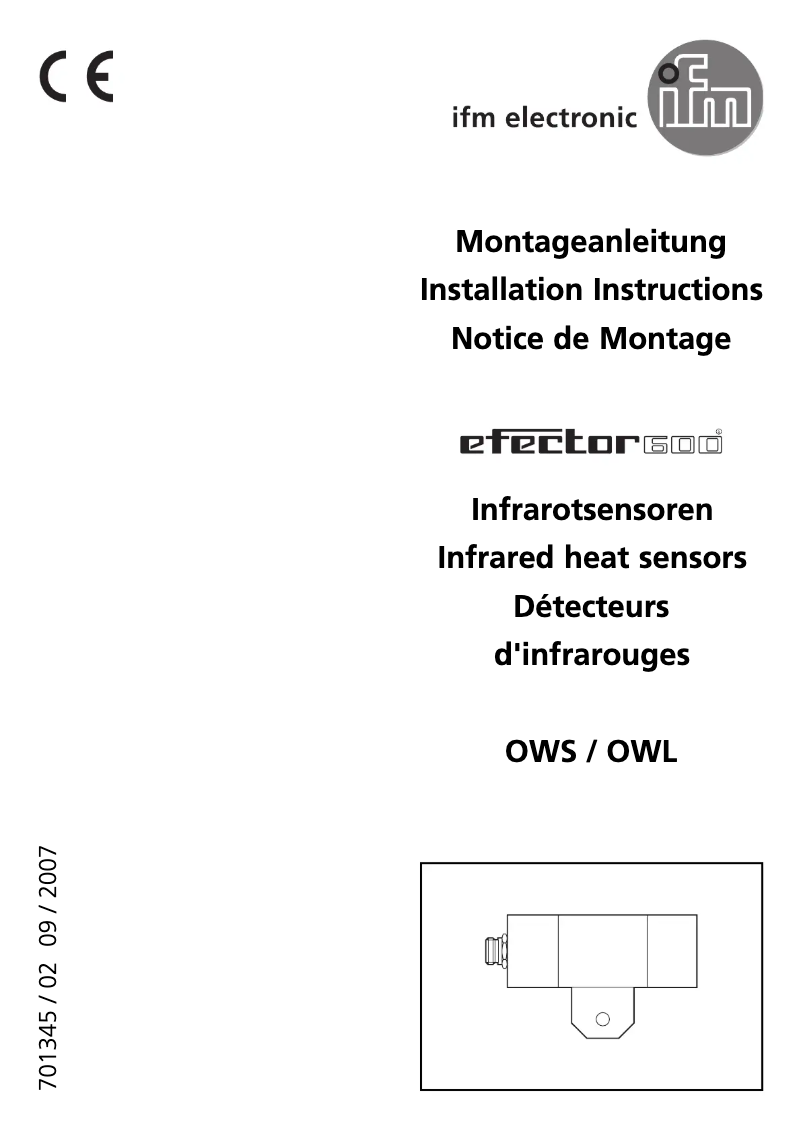 Page 1 de la notice Manuel utilisateur IFM OW0006
