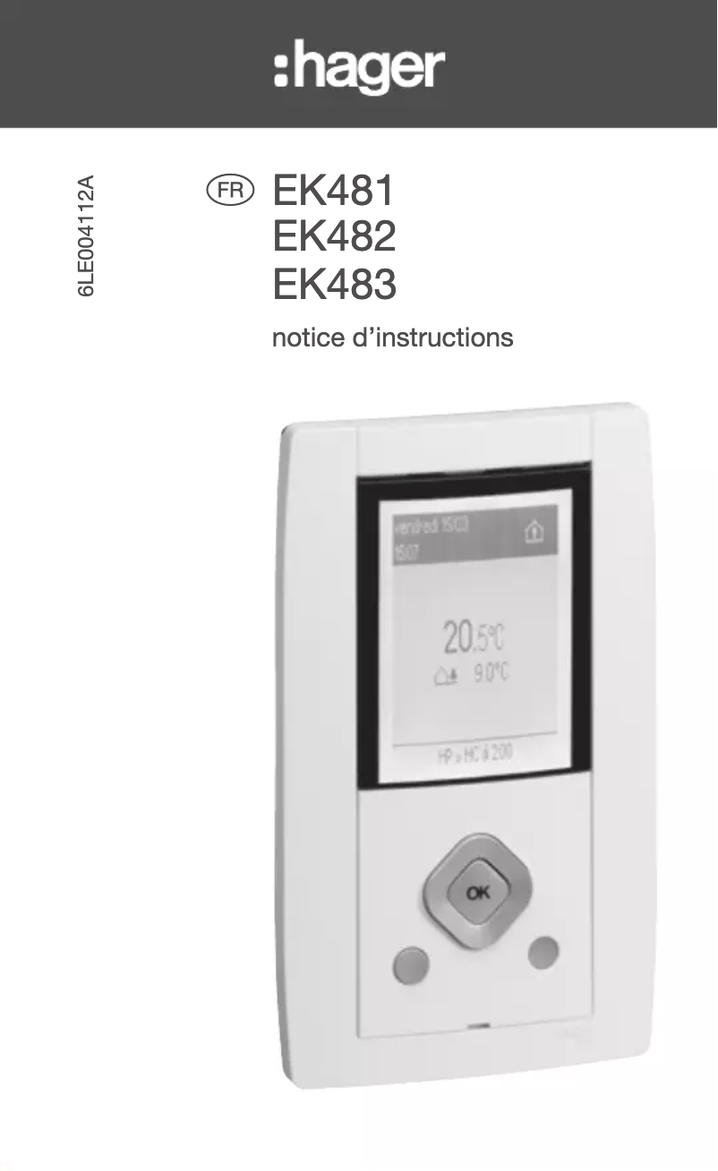 Page 1 de la notice Manuel utilisateur Hager EK481