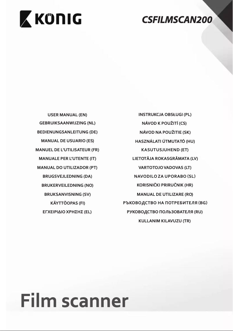 Page n°1 - Manuel utilisateur Konig CSFILMSCAN200