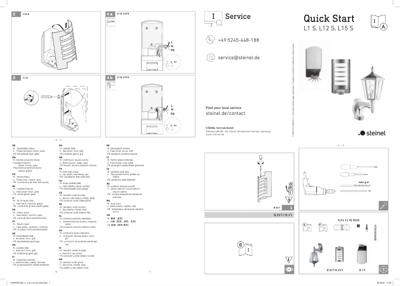 Page 1 de la notice Guide de démarrage rapide Steinel L 12 S