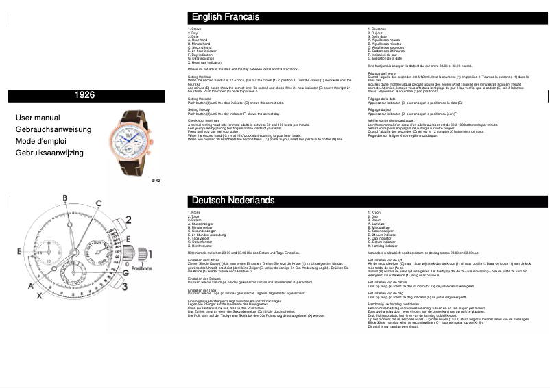 Image de la première page du manuel de l'appareil 1926