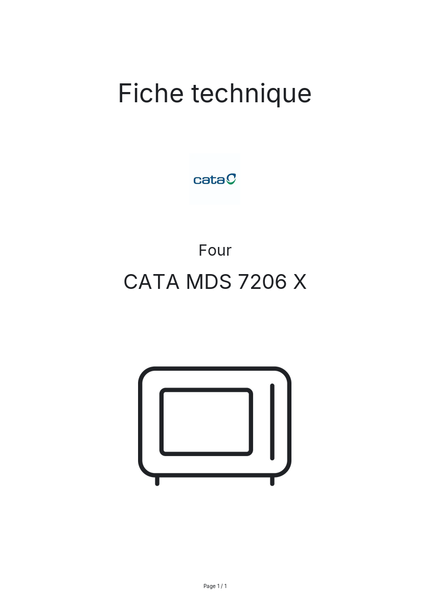 Image de la première page du manuel de l'appareil MDS 7206 X