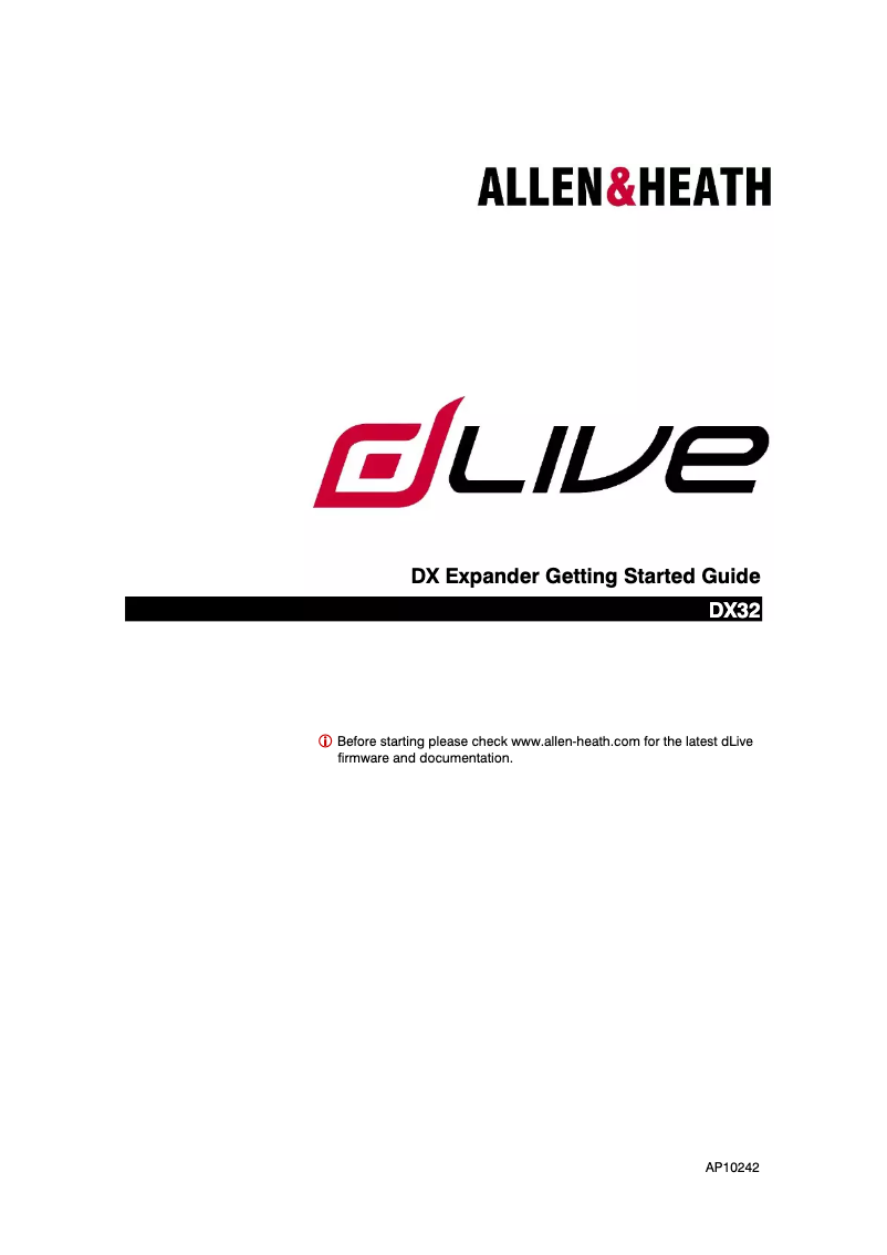 Page 1 de la notice Manuel utilisateur Allen & Heath dLive DX32