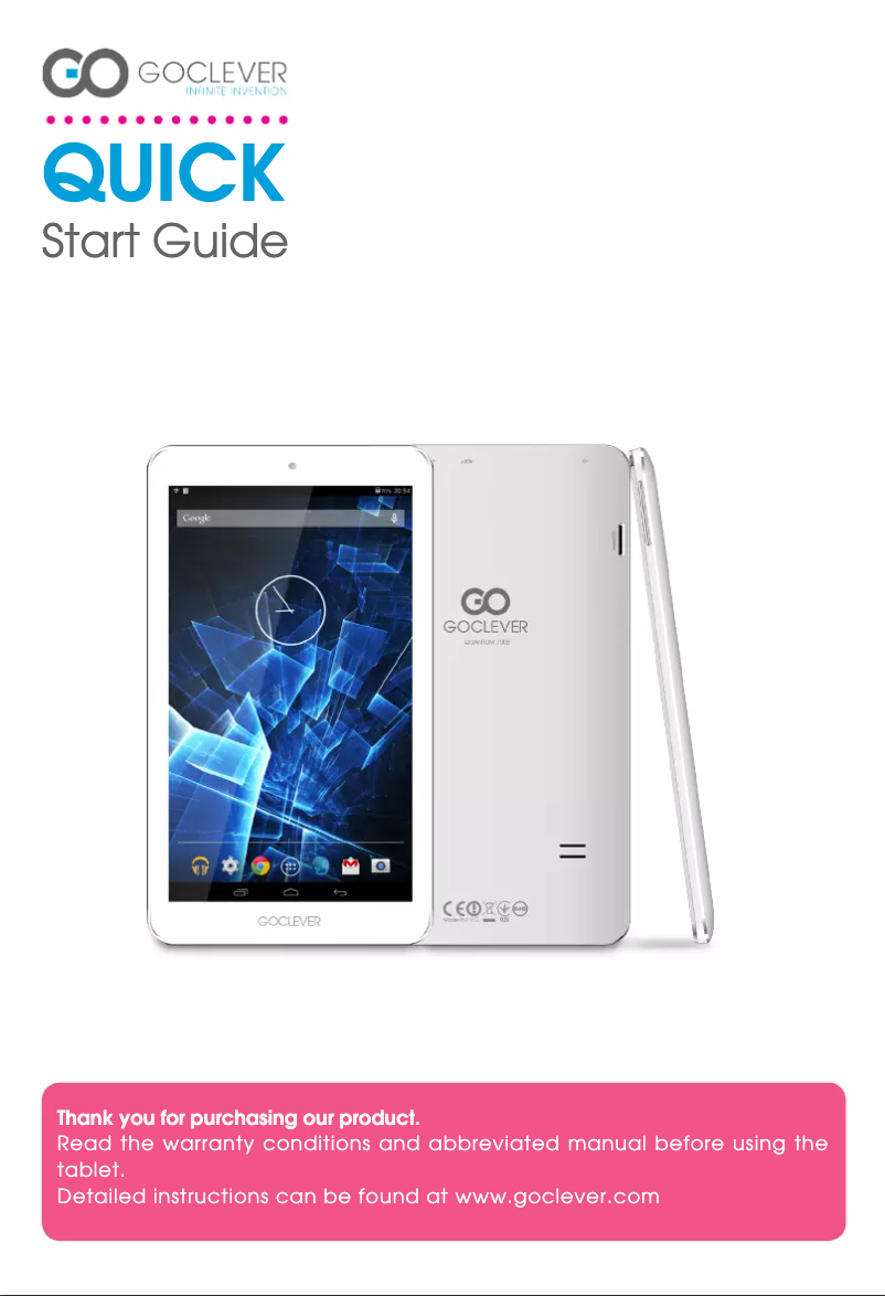 Page 1 de la notice Manuel utilisateur GoClever Quantum 700 S
