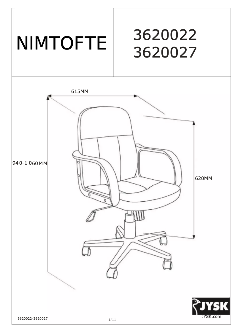 Page 1 de la notice Manuel utilisateur JYSK Nimtofte