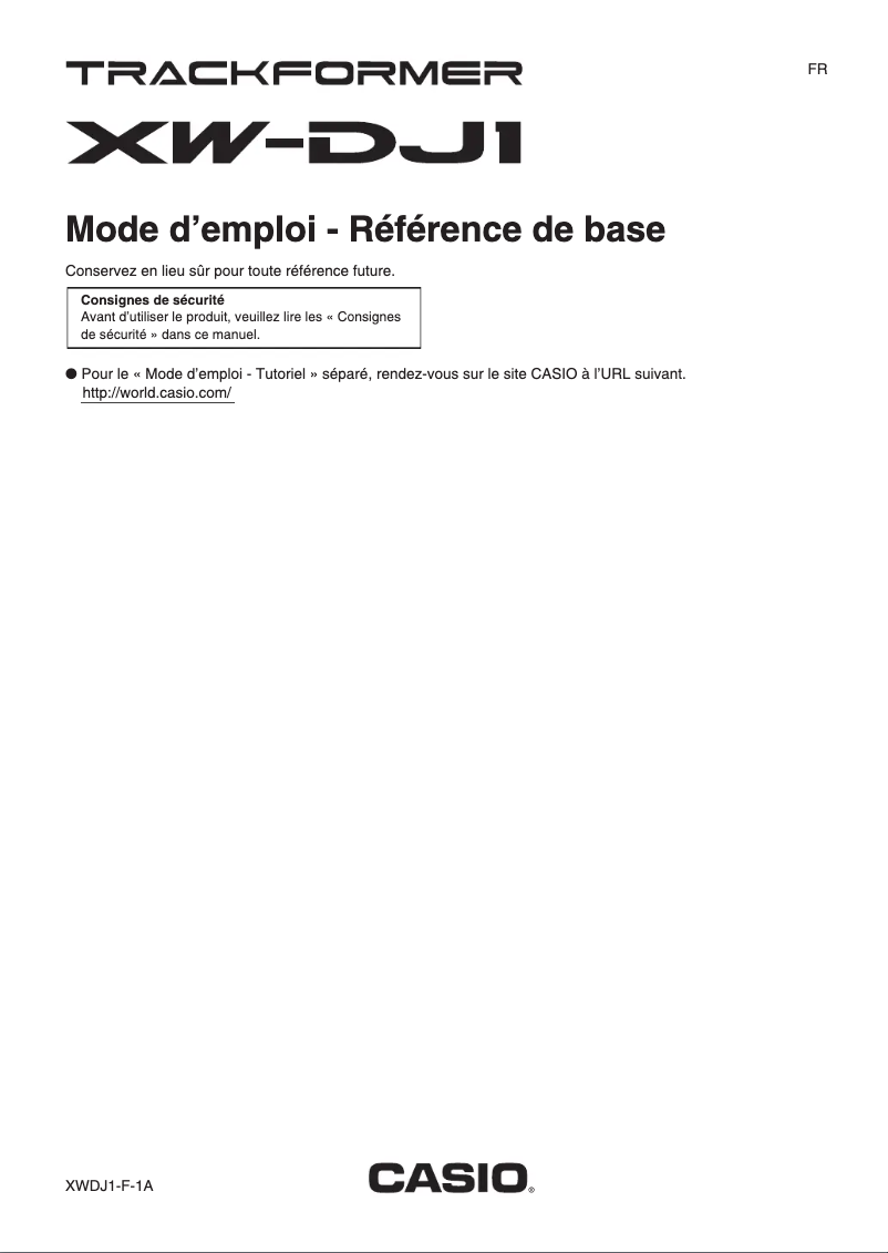 Page n°1 - Manuel utilisateur Casio XW-DJ1