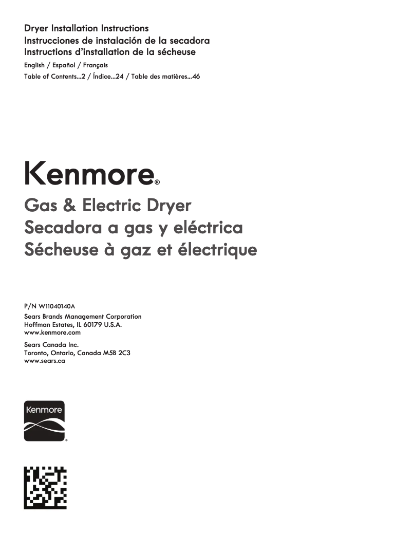 Page n°1 - Fiche technique Kenmore 60372