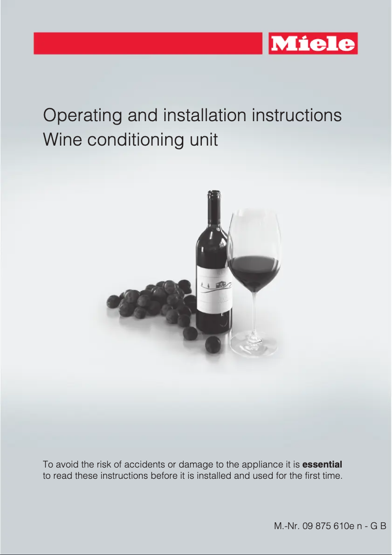Page n°1 - Manuel utilisateur Miele KWT 6321