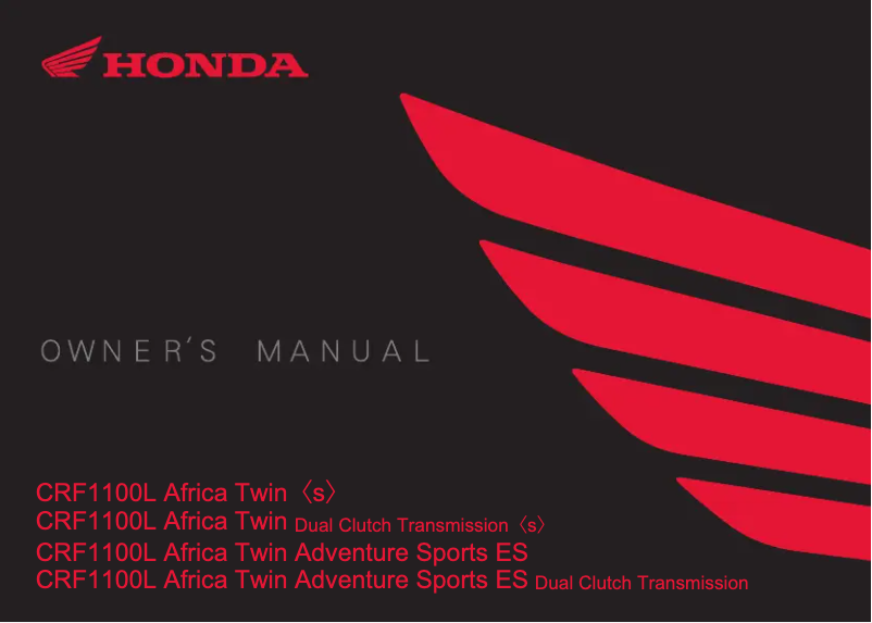 Page 1 of the manual User Manual Honda CRF1100L (2024)