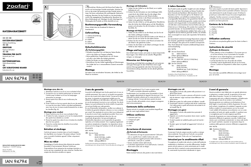 Imagen de la primera página del manual del dispositivo IAN 94794