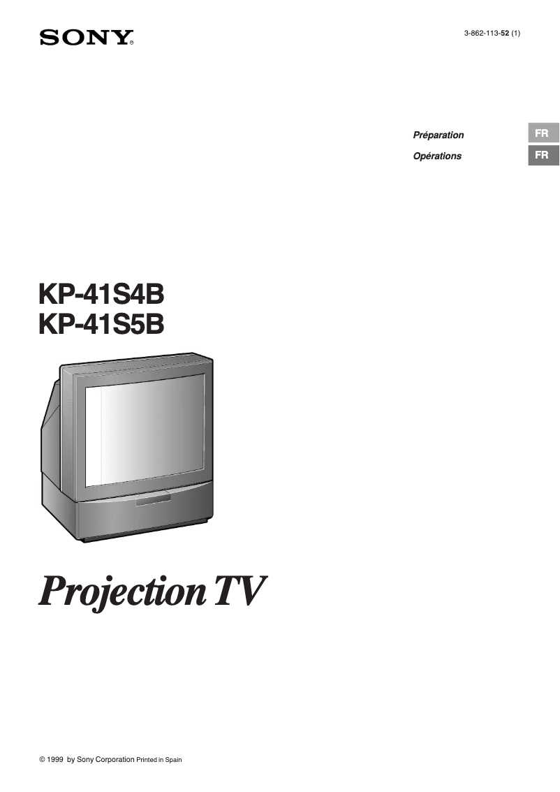 Page 1 de la notice Manuel utilisateur Sony KP-41S5B