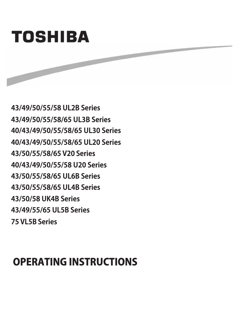 Page n°1 - Manuel utilisateur Toshiba 50UL2063DG
