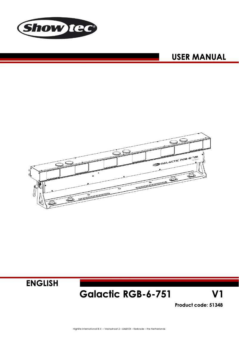 Page 1 de la notice Manuel utilisateur Showtec Galactic RGB-6-751