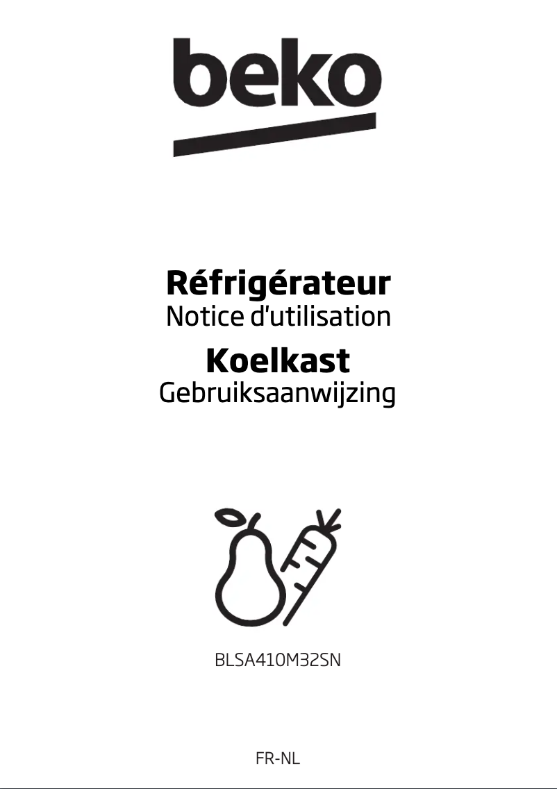 Page 1 de la notice Manuel utilisateur Beko BLSA410M32SN