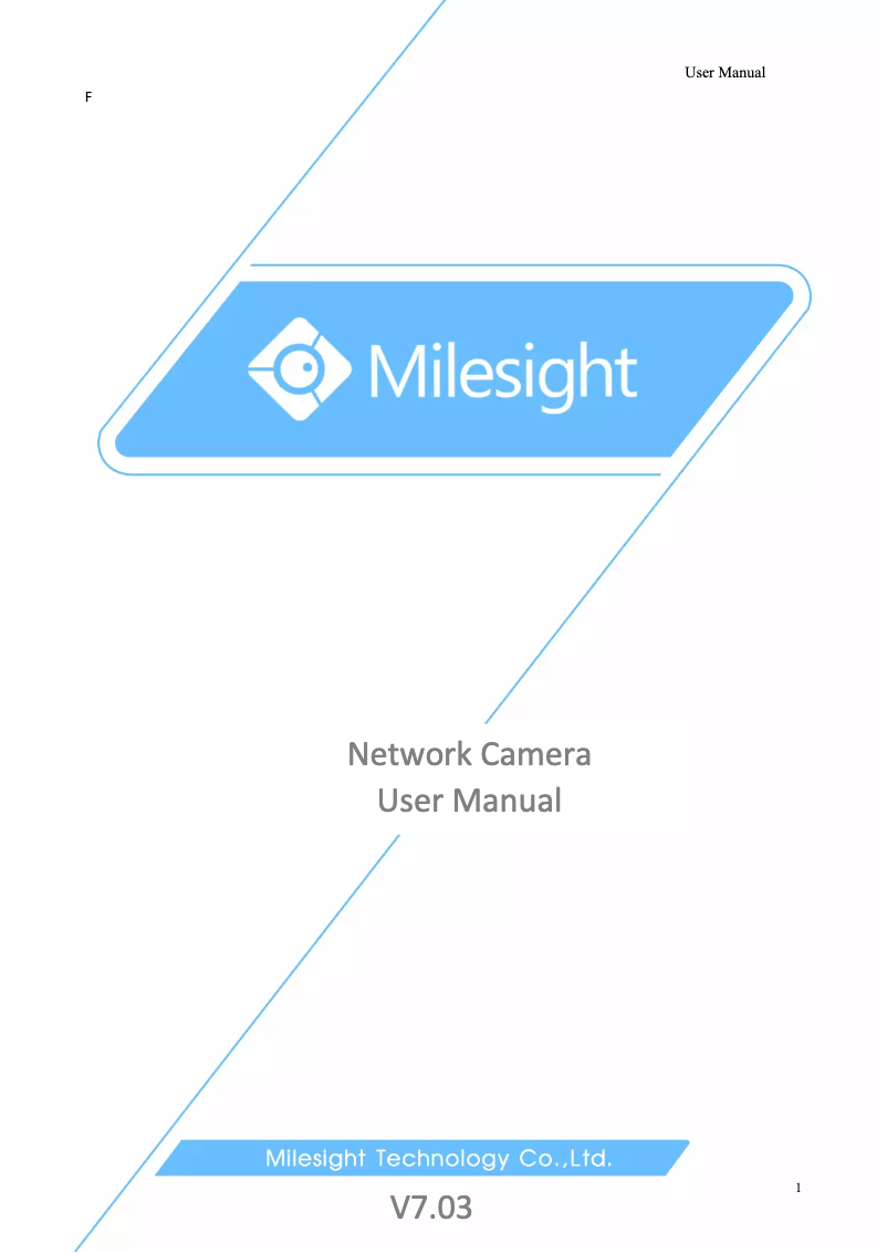 Page 1 de la notice Manuel utilisateur Milesight MS-C3367-PNA