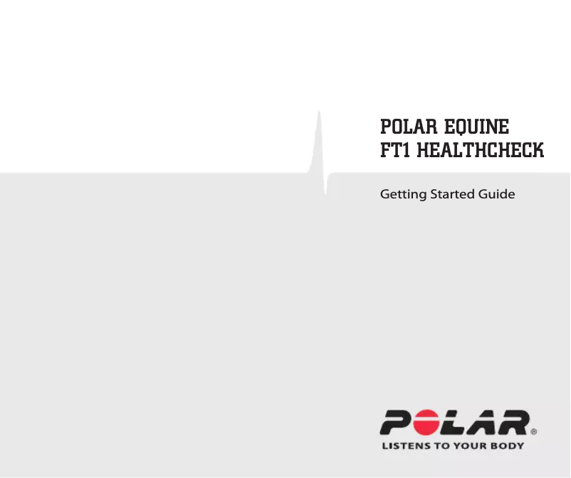 Page n°1 - Manuel utilisateur Polar FT1 Healthcheck