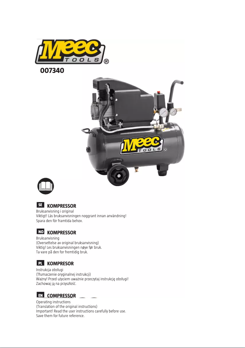 Page 1 de la notice Manuel utilisateur Meec Tools 007-340