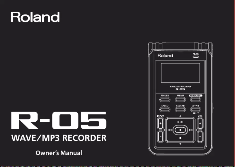 Page 1 de la notice Manuel utilisateur Roland R-05