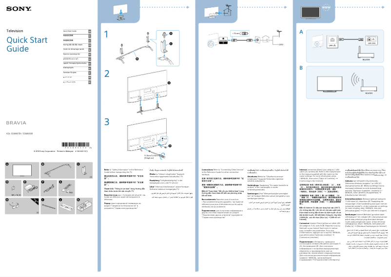 Página 1 del manual Guía de instalación Sony Bravia KDL-55W800B
