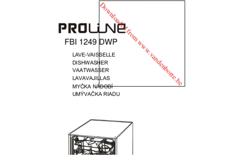 Page n°1 - Manuel utilisateur Proline FBI 1249 DWP