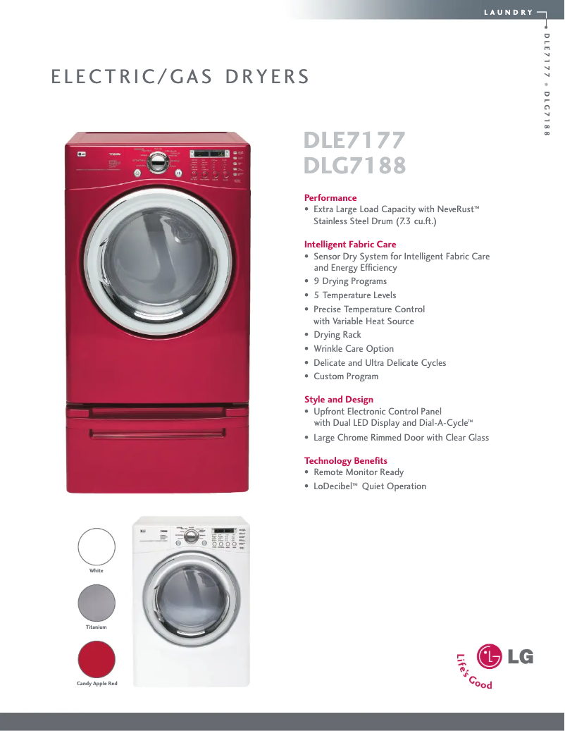 Page 1 de la notice Fiche technique LG TD-V10159EM