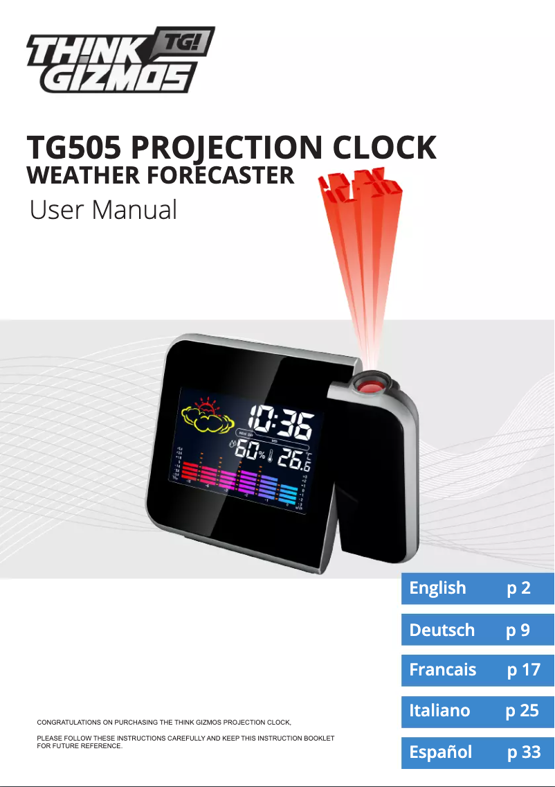 Image de la première page du manuel de l'appareil TG505