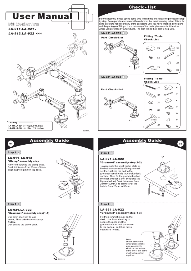 Page n°1 - Manuel utilisateur Kondator LA91