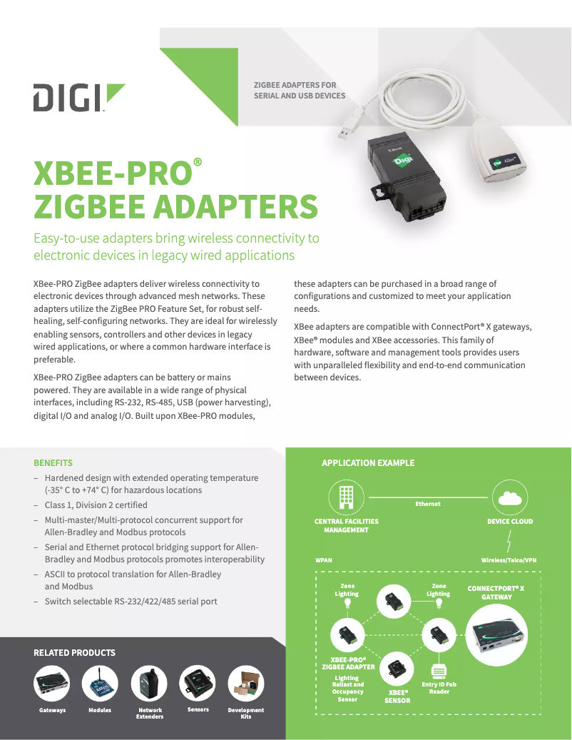 Page 1 de la notice Manuel utilisateur Digi XA-Z14-CE1P-A