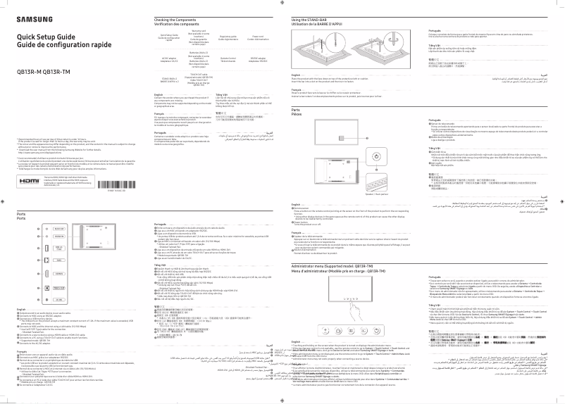Page n°1 - Manuel utilisateur Samsung QB13R-TM