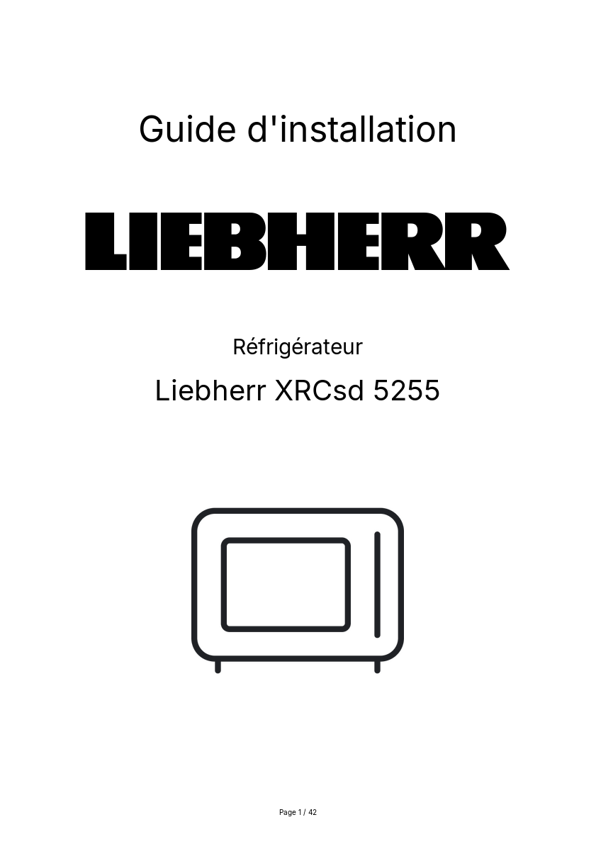 Page n°1 - Guide d'installation Liebherr XRCsd 5255
