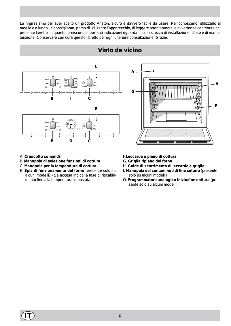 Page 1 de la notice Manuel utilisateur Ariston Thermo FO 52