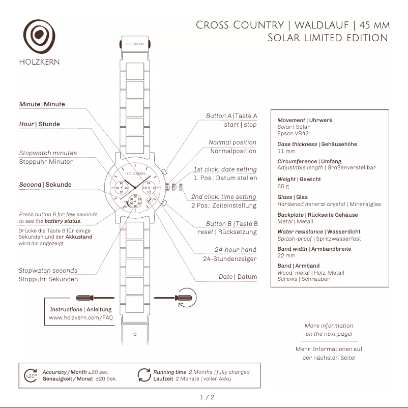 Image de la première page du manuel de l'appareil Waldboden