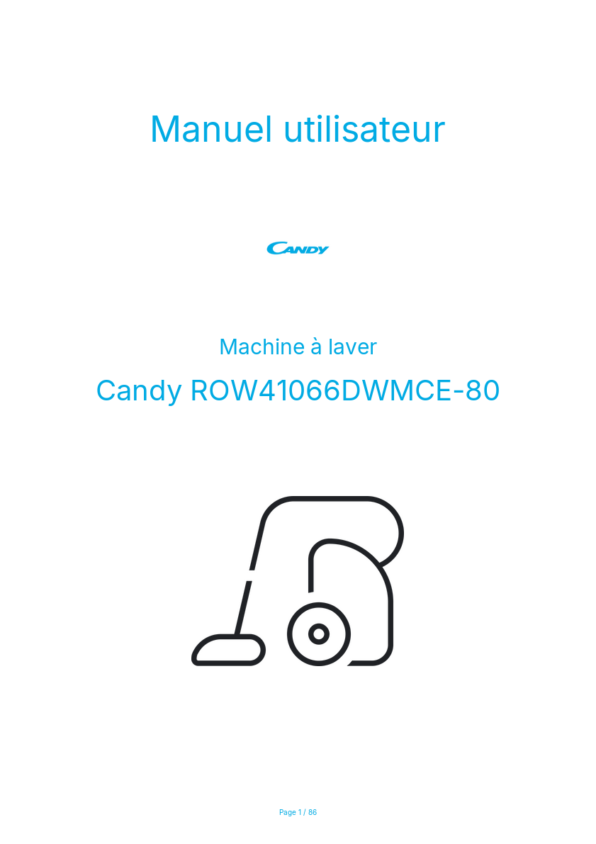 Image de la première page du manuel de l'appareil ROW41066DWMCE-80