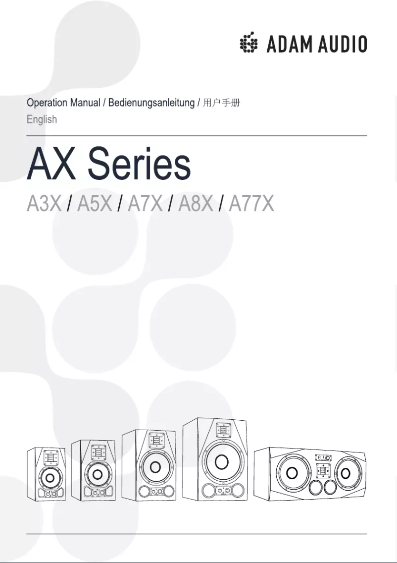 Image de la première page du manuel de l'appareil A7X