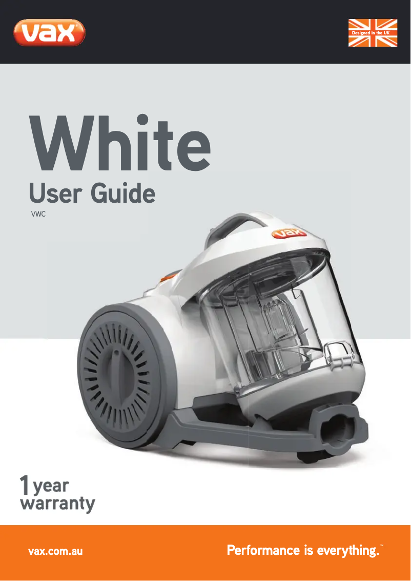 Page 1 de la notice Manuel utilisateur Vax White VWC