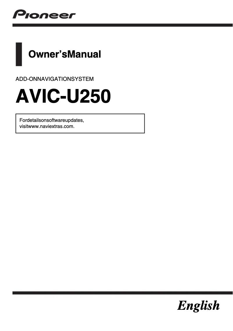 Page n°1 - Manuel utilisateur Pioneer AVIC-U250