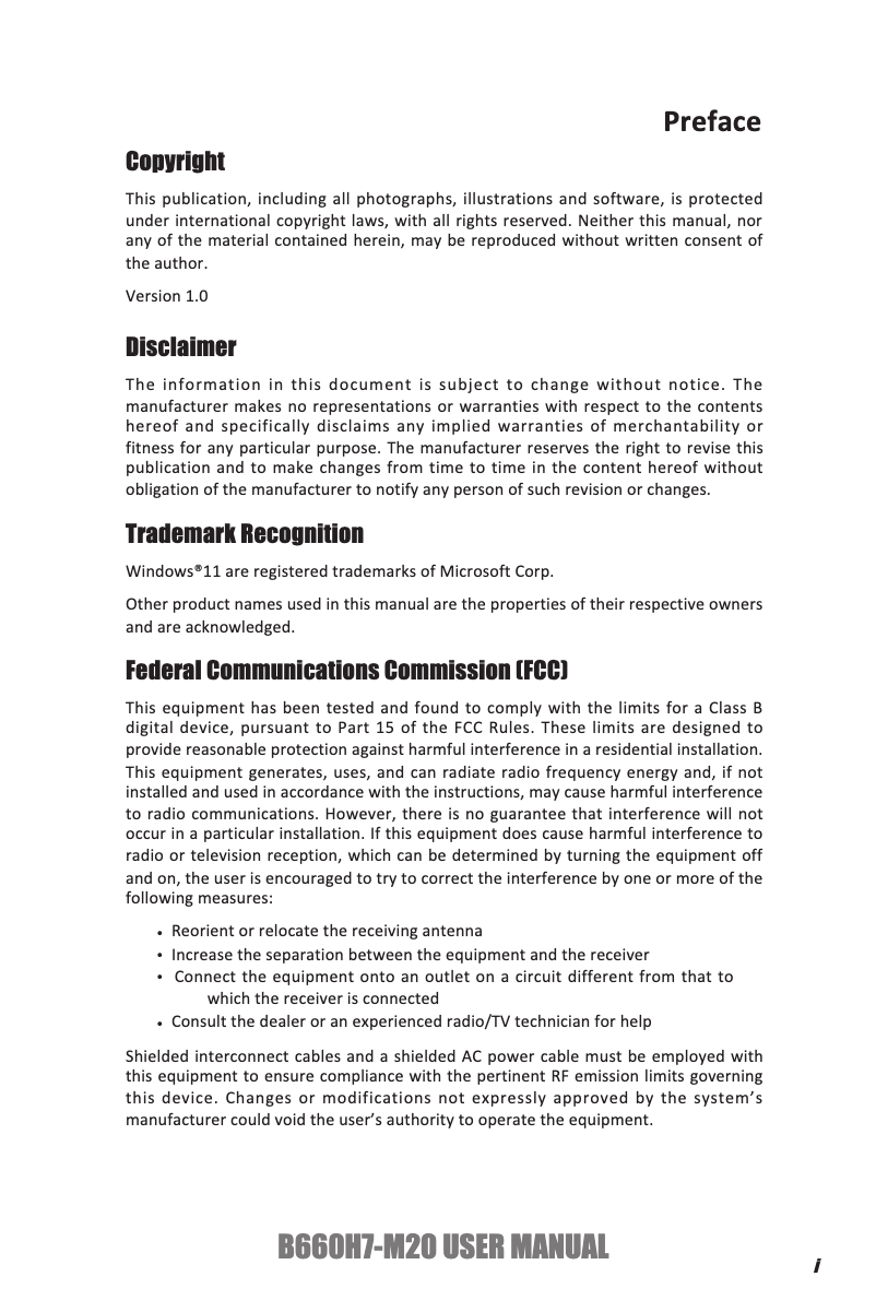 Image de la première page du manuel de l'appareil B660H7-M20