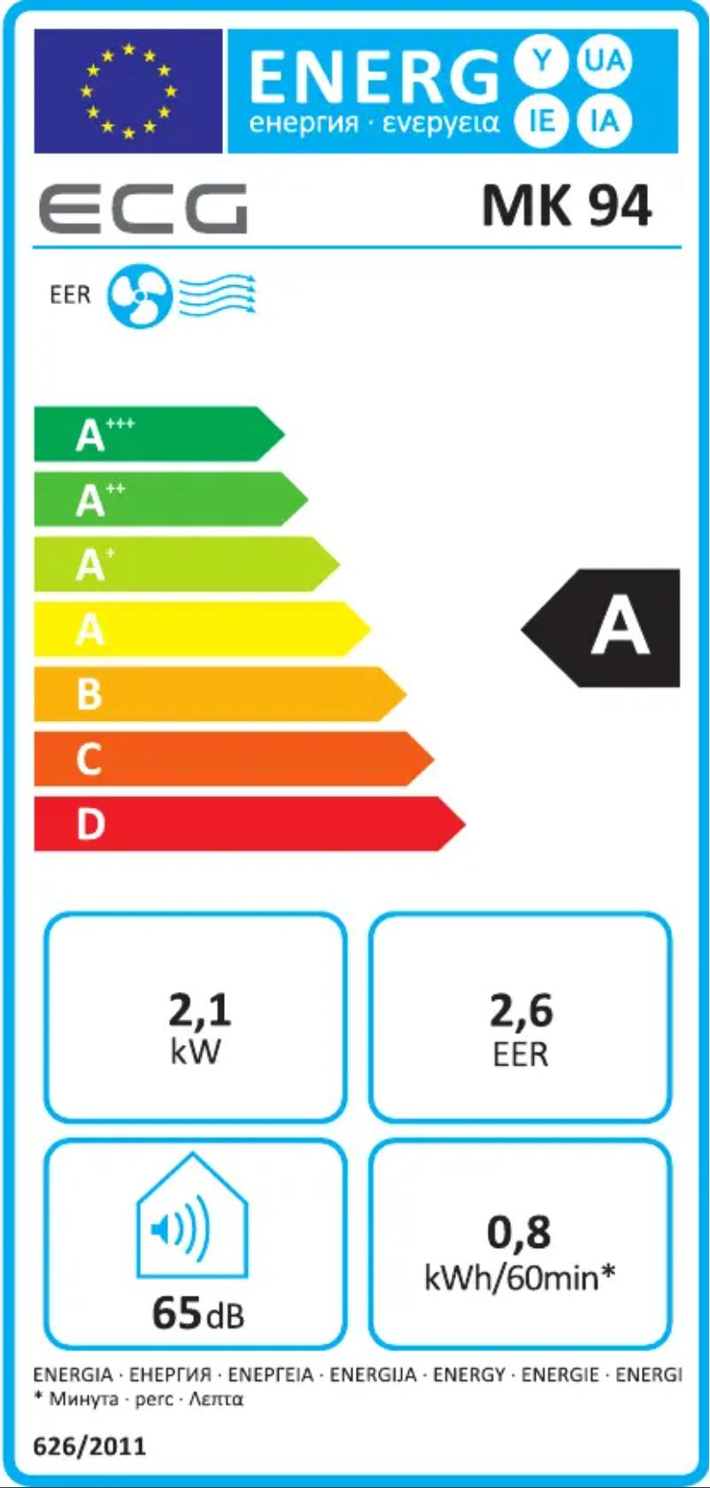 Page n°1 - Label énergétique ECG MK 94