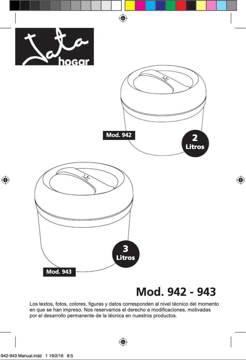 Page n°1 - Manuel utilisateur Jata 942