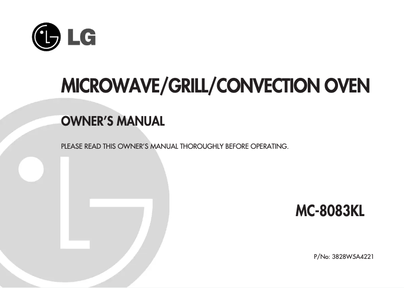 Page 1 de la notice Manuel utilisateur LG MC-8083KL