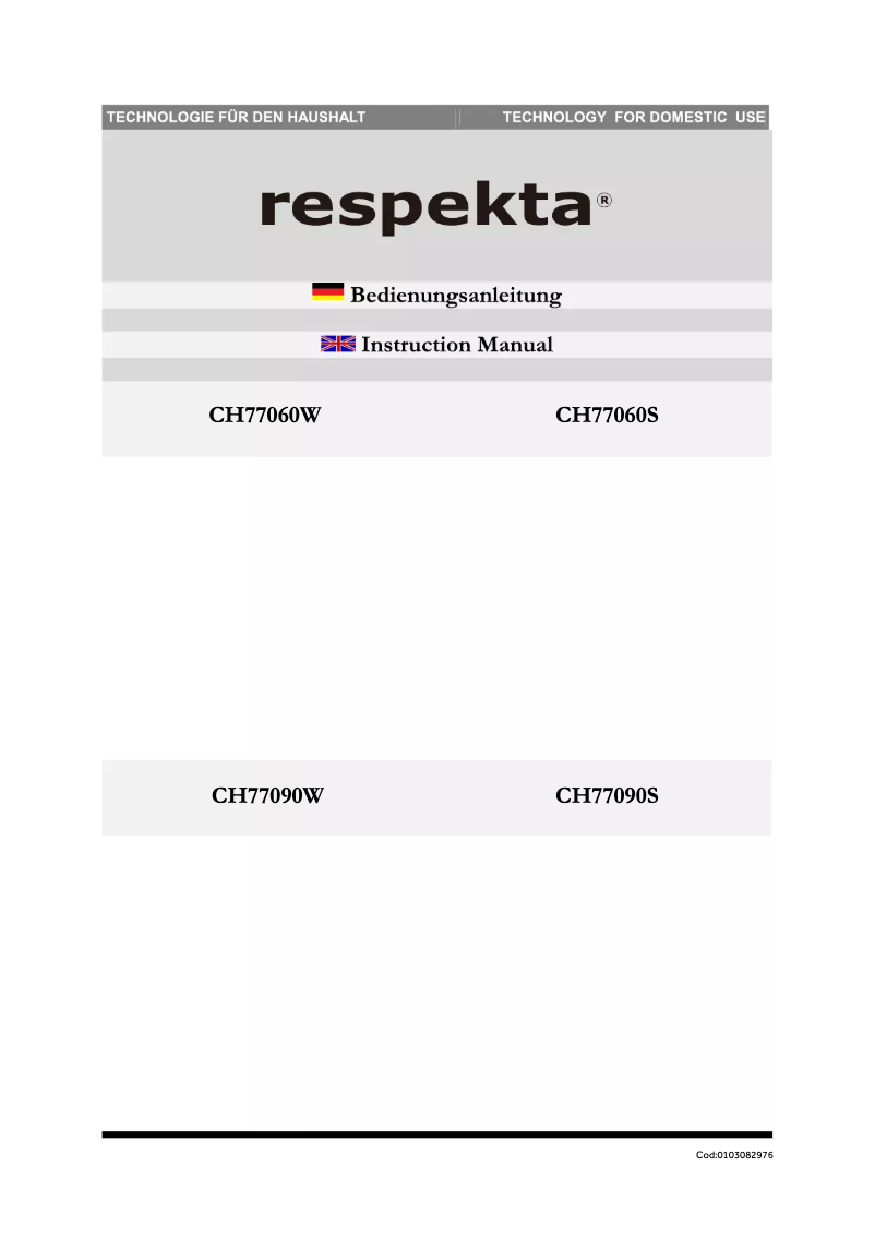 Page n°1 - Manuel utilisateur Respekta CH77090S