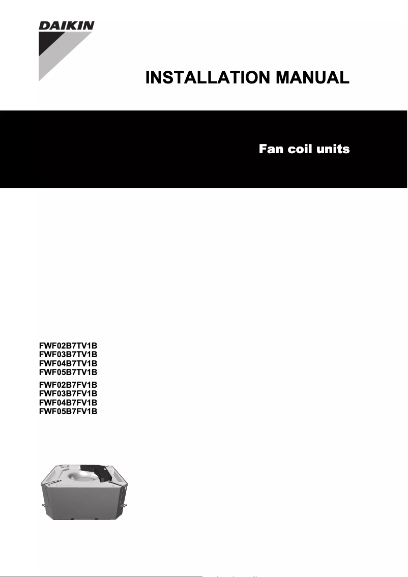 Page 1 de la notice Guide d'installation Daikin FWF04B7TV1B