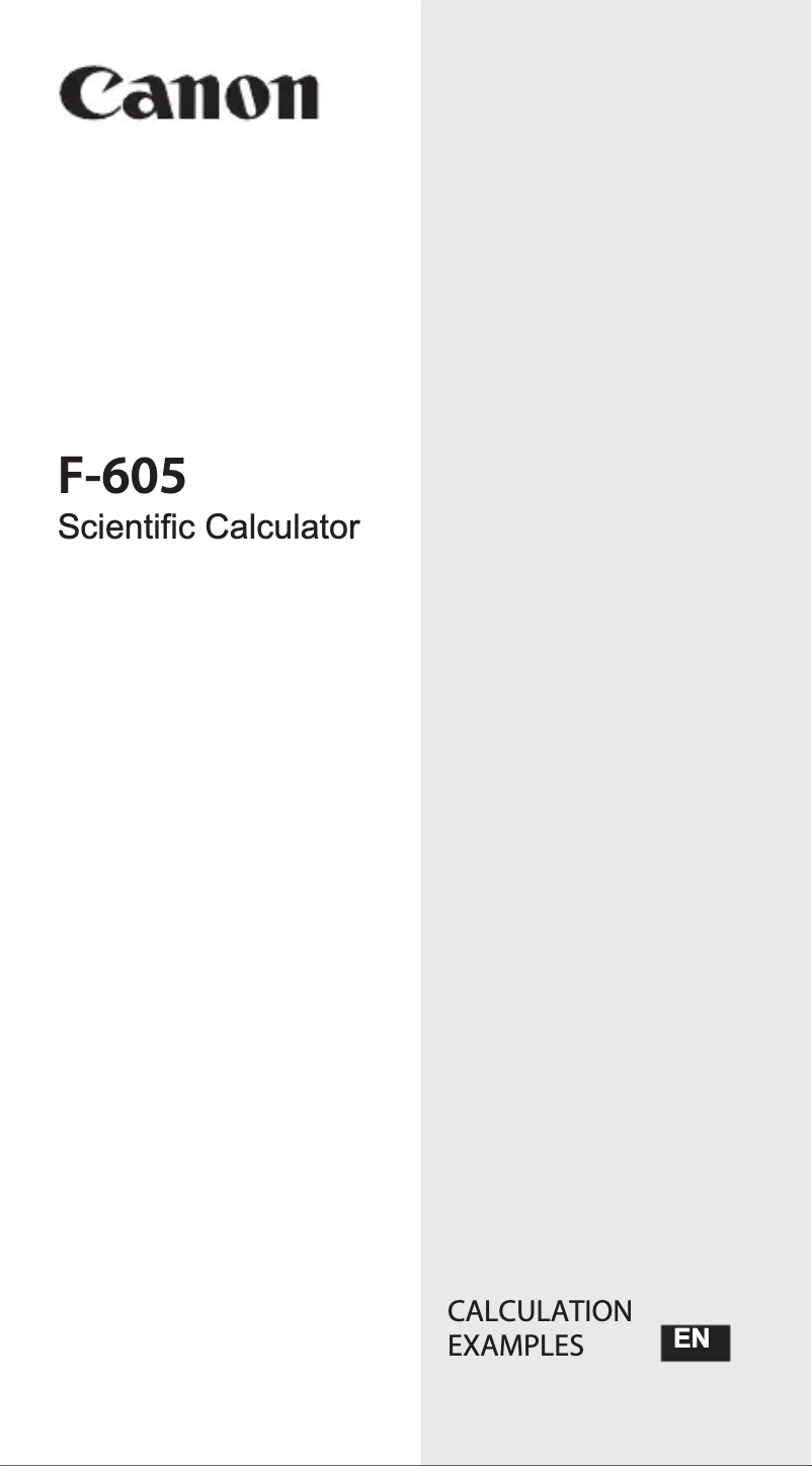 Image de la première page du manuel de l'appareil F-605