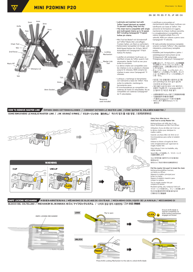 Page 1 de la notice Manuel utilisateur Topeak Mini P20