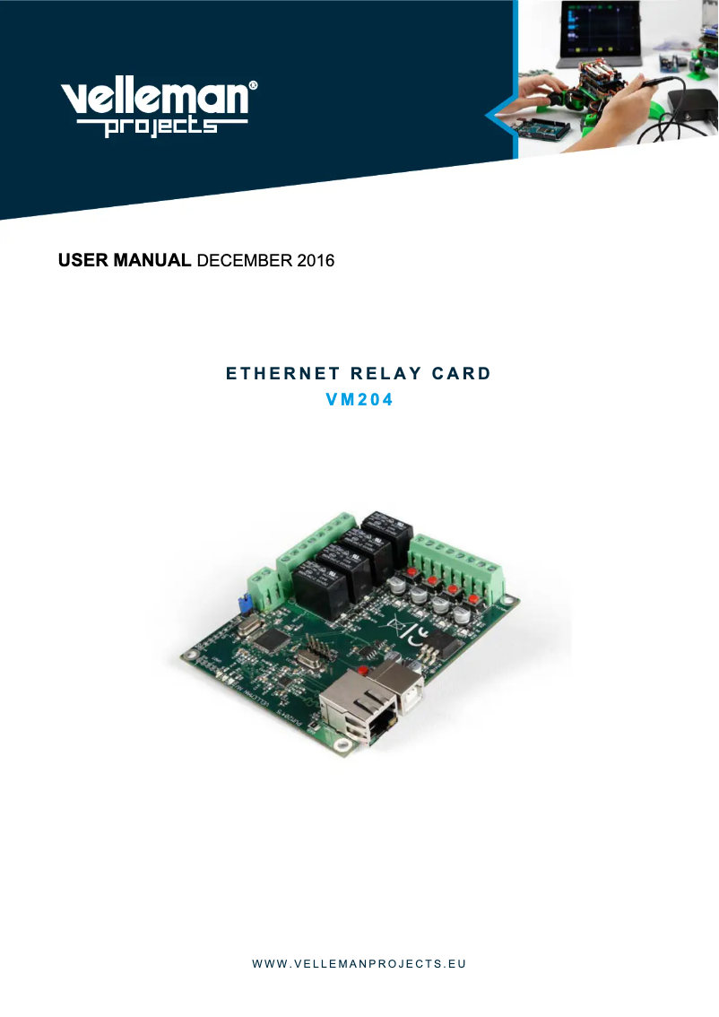 Page 1 de la notice Manuel utilisateur Velleman VM204